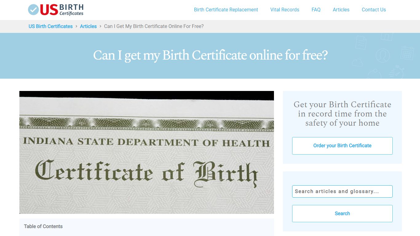 Can I get my Birth Certificate online for free? - US Birth Certificates